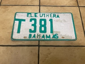 BAHAMAS ELEUTHERA ISLAND 1970s/80s # T 381 RARE LICENSE PLATE - Picture 1 of 2