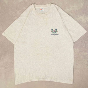 Hanes Vintage 90s Jersey Shore Single Stitch Grafik T-Shirt XL Herren hellgrau - Bild 1 von 8