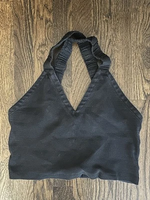 Anthropologie Maeve Crop Top M Cutout Cotton Stretch Minimalist Boho Festival - Image 1 of 4