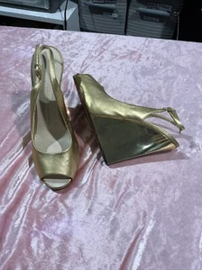 guiseppe zanotti gold metallic Gr. 40, Keilabsatz Spiegel Heels, echt, weiches Leder - Bild 1 von 13