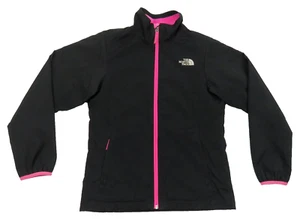 The North Face Fleece Lined Spell Out Black Girls Youth Full Zip Jacket L - Picture 1 of 9