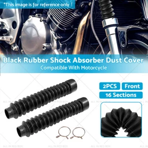 Motorcycle Rubber Front Fork Cover Dust Gaiters Gaitor Boot Shock Absorber Black - Picture 1 of 6