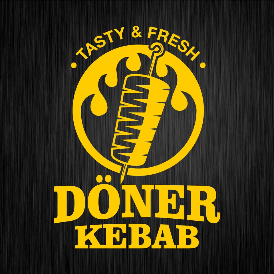 Döner Kebab Doner Fastfood Spuntino Griglia Giallo Auto Vinile Decal Adesivo - Immagine 1 di 1