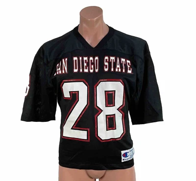 Camiseta de fútbol americano vintage campeón San Diego State Aztecs #28 Marshall Faulk pequeña Foto 1 de 4