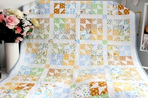 BABY ANIMAL STARS ~ New Handmade Baby Boy Quilt - Picture 1 of 13