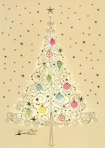 Biglietto doppio: albero di Natale decorato / stile Turnowsky / Natale - Foto 1 di 1