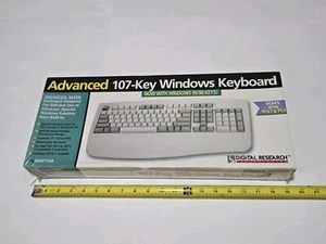 Vintage Digital Research Advanced 107-Key Windows Keyboard DRKEY104 NEW Sealed - Picture 1 of 10