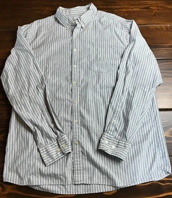 Camisa Sonoma Para Hombre Talla XL Gris Blanca Calce Moderno Rayas Con Botones Manga Larga Foto 1 de 4