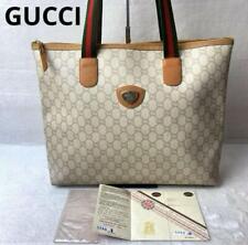 Gucci Old Sherry Line Tote Bag Pvc Beige