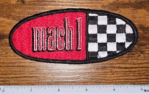 Mach 1 Vintage Racing Nascar F1 Checkered Flag Embroidered Patch - Picture 1 of 1