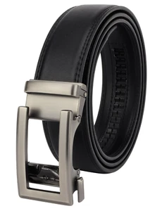 Cintura Cinta da Uomo in Pelle Nera Elegante Fibbia Automatica Regolabile 110 I2 - Foto 1 di 6