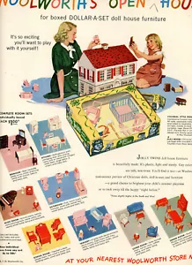 1948 Original Woolworth's Doll House Ad Plus Room Furniture Sets. Large Page - Picture 1 of 1
