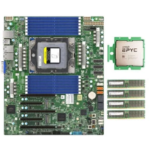 Supermicro H13SSL-N +AMD EPYC Bergamo 9754 CPU 128 Core+ 4x16GB 4800MHz DDR5 RAM - Picture 1 of 5