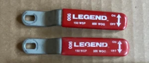 2 - Vintage Legend Kugelhahngriffe / Hebel flache Enden 3 1/4" Steampunk Italien - Bild 1 von 6