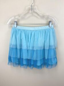 Justice Girls 14 Blue Tulle Tiered Ruffle Skort Skirt With Attached Shorts