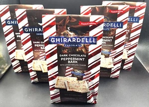 5 GHIRADELLI Dark Chocolate Peppermint Bark Squares LARGE 7.7oz Bag 8-2025 FRESH - Picture 1 of 10