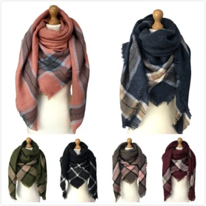 Neu Damen übergroßer Schal Damen quadratischer Ausschnitt Halstuch Tartan-Stil Schals Schlumpf - Bild 1 von 7