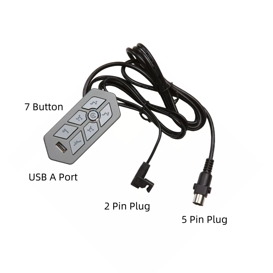 Emomo 7 Button 5 Pin Lift Chairs Hand Control Power Recliner Switch TRG with USB