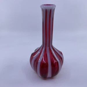 Vintage Red Strip Opalescent Barbers Bottle - Picture 1 of 7