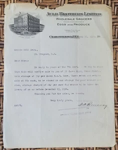 1926 Letterhead Prince Edward Island Charlottetown Auld Brothers Wholesale Groc. - Picture 1 of 2