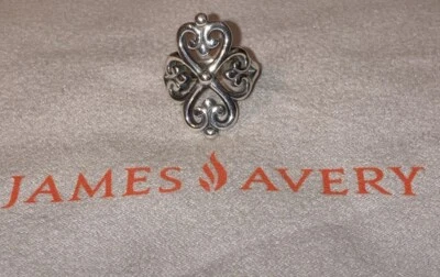 Anillo James Avery Plata Esterlina 3.4 Gramos Corazones Adornados Pergamino Tamaño #5 Envío Rápido Foto 1 de 4