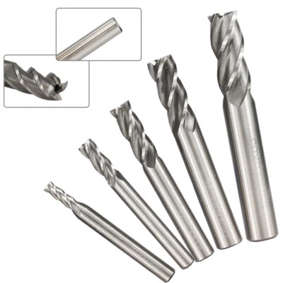 XCAN 5Tlg. Schaftfräser Set Fräsersatz HSS M2 4 Zähne CNC für Alu Metall 4-12mm - Bild 1 von 4
