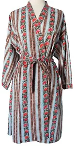 Anokhi kimono robe - Marigold Stripe - knee length - 100% cotton - one size - Picture 1 of 4