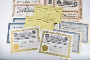 Lote 14 Certificado de Stock Vintage Minería Metal Fresado Fundición Refinación Años 1890 - Imagen 1 de 11