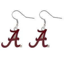 Alabama Crimson Tide Dangle Logo Earrings Crafted of Stainless Steel 1.5"