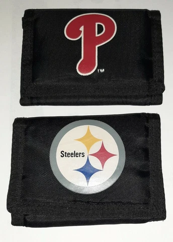Pittsburgh Steelers and Phillies Nylon Tri-fold Wallets Cover