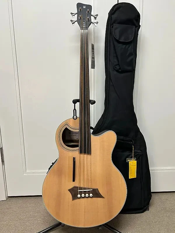 Warwick Rockbass Alien Deluxe 4 String Fretless Acoustic Electric Bass Natural - Image 1 of 4