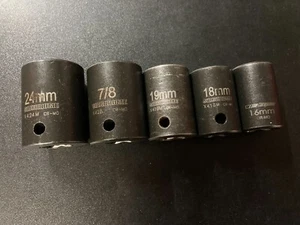 Sidchrome Impact Sockets - 24mm 7/8" 19mm 18mm + Repco 16mm - Picture 1 of 4