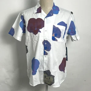 Obey Herren SS Organic Woven Button Down Hemd Biscuits Weiß/Multi Gr. M Neu mit Etikett - Bild 1 von 2