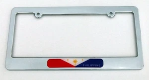 Philippine flag plastic chrome plated Car License plate frame holder TB - Imagen 1 de 2