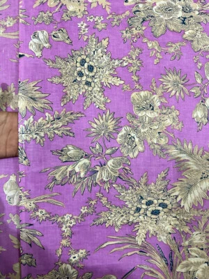 10 Yard Hand Block Floral Printed Cotton Fabric Running Dressmaking Craft Voile - Image 1 of 4