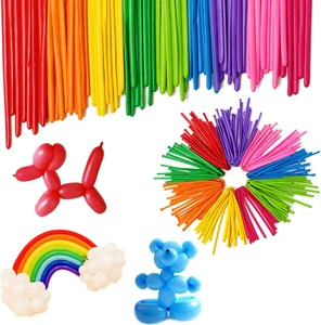 100 Globos Largos de Figuras, Colores Surtidos para Fiestas y Decoración - Imagen 1 de 12