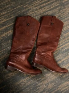 Frye Boots #77167 - Burgundy Leather Tall Size 6.5B - Picture 1 of 12
