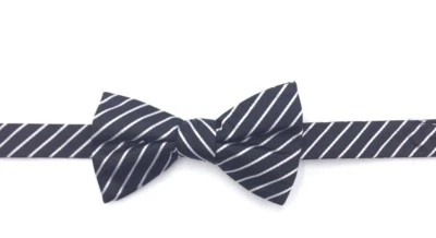 $95 Countess Mara Hombres Rayas Blanco Negro Seda Pajarita Clásica Ajustable Pajarita Foto 1 de 4