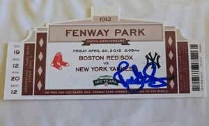 2012 Fenway Park 100 Anniversary Ticket Red Sox  4/20/12 Signed Rick Gedman - Picture 1 of 2