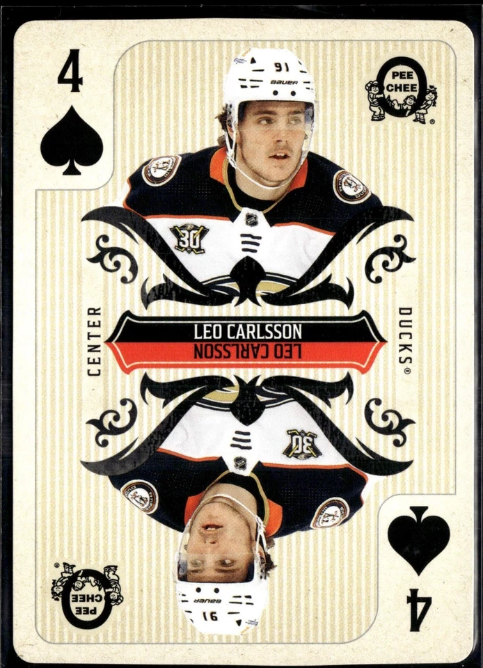 2024-25 O-Pee-Chee Playing Card Leo Carlsson Anaheim Ducks #4 SPADES - Image 1 of 2