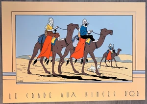 HERGE SERIGRAPHIE  TINTIN LE CRABE AUX PINCES D OR  100 X 70 1989  NEUF - Picture 1 of 1