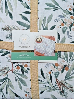 New! Farmhouse by Rachel Ashwell 60 x 120" Tablecloth - Christmas Pine Holiday - Image 1 of 4