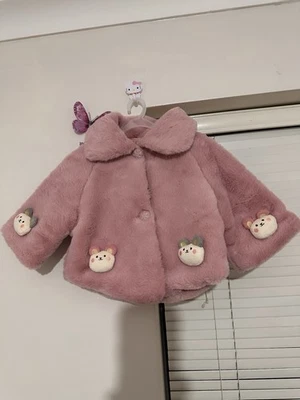 Kids Girls Cape Coat Teddy Jacket Winter Warm Outwear 2-3 Years - Image 1 of 4