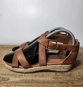 Michael Kors Margie Raina Espadrille Sandals Girls Size 4 Brown Boho Strappy - Picture 1 of 10