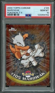 PSA 10 GEM MINT Marowak Topps Chrome Series Holo 2000 Pokemon Karte #105 - Bild 1 von 2