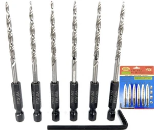 Replacement Tapered Countersink Drill Bit Set 6 Pc (#6) 9/64" - Picture 1 of 9