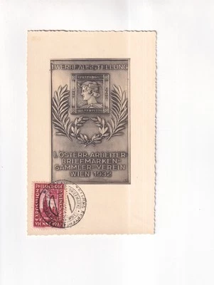 F1017) VIENNA – ADVERTISING EXHIBITION Austria Workers Stamps Collectors Asso... - Image 1 of 2