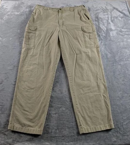Pantalone cargo LL Bean uomo 40x30 beige elastico in vita tasche escursionismo outdoor LEGGI - Foto 1 di 23