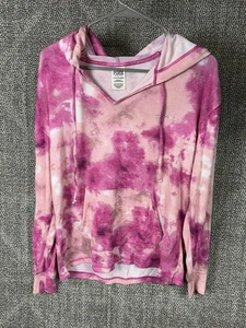 Victoria's Secret VS Pullover Hoodie Sweatshirt Pink Batik XS Oversized - Bild 1 von 4