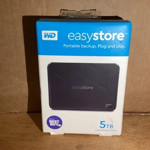 WD Easystore 5TB External USB Portable Hard Drive - Black - Afbeelding 1 van 16